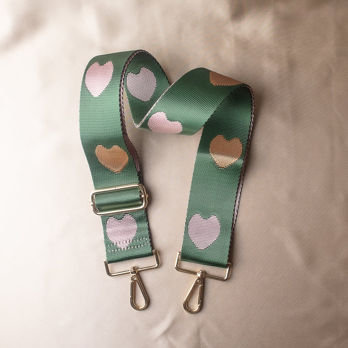 Green Hearts Purse Strap-Lemons and Limes Boutique