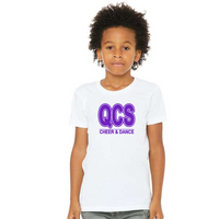 Queen City Cheer Block Short Sleeve Tee: Toddler, Youth and Adult-White-Youth Small-Lemons and Limes Boutique