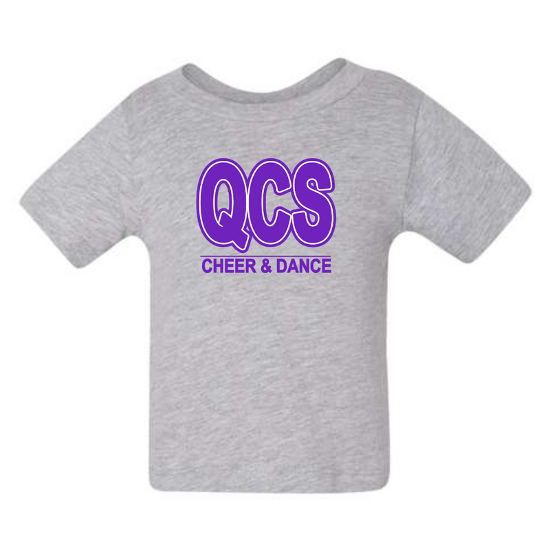 Queen City Cheer Block Short Sleeve Tee: Toddler, Youth and Adult-Heather Athletic Grey-2T-Lemons and Limes Boutique