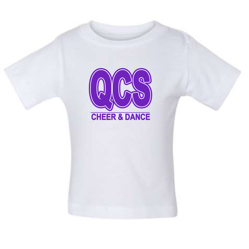 Queen City Cheer Block Short Sleeve Tee: Toddler, Youth and Adult-White-2T-Lemons and Limes Boutique