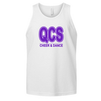 QCS Cheer and Dance Block Tank: Youth, Women's and Curvy-White-Youth XSmall-Lemons and Limes Boutique