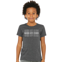 Queen City Storm Repeat Short Sleeve Tee: Toddler, Youth and Adult-Heather Deep Grey-Youth Small-Lemons and Limes Boutique