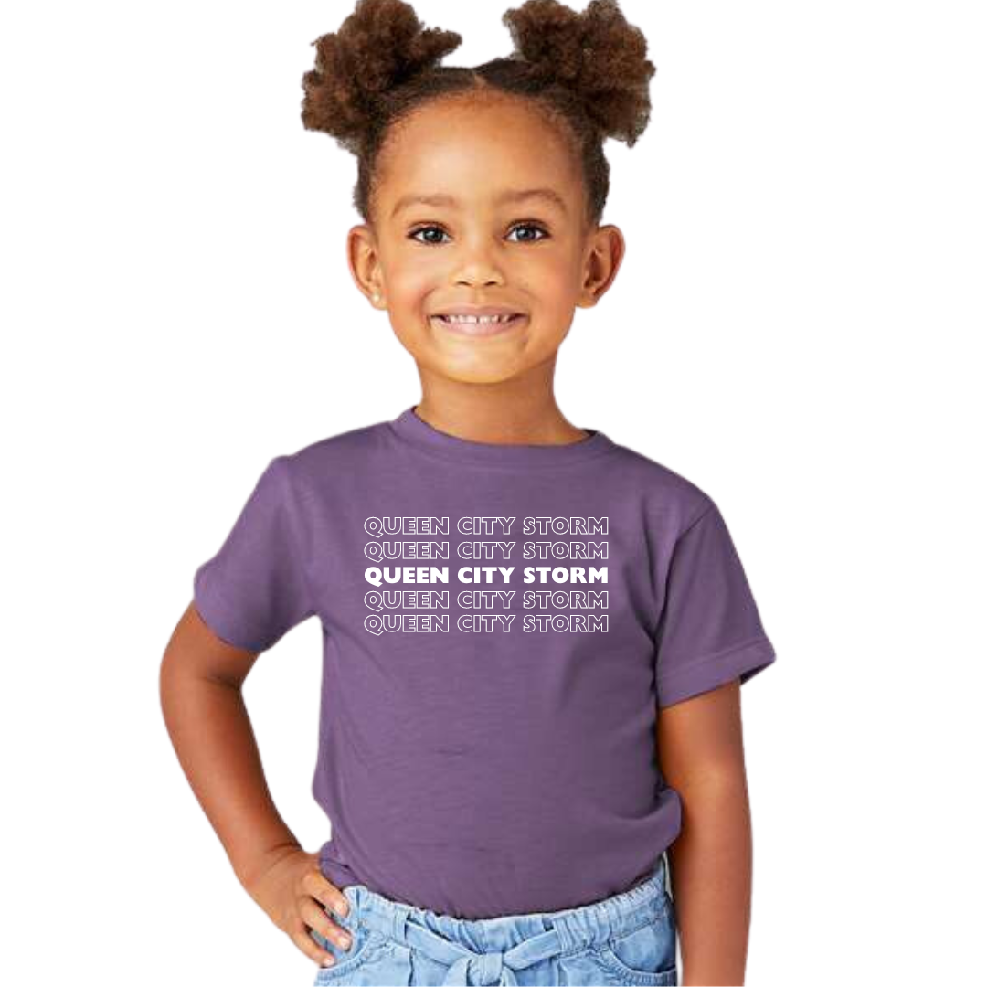 Queen City Storm Repeat Short Sleeve Tee: Toddler, Youth and Adult-Heather Purple-2T-Lemons and Limes Boutique