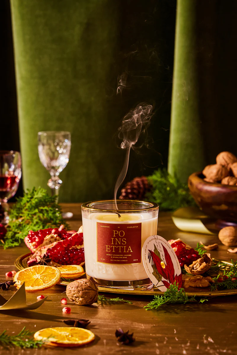 Poinsettia 14oz. Candle by Rewined-Lemons and Limes Boutique