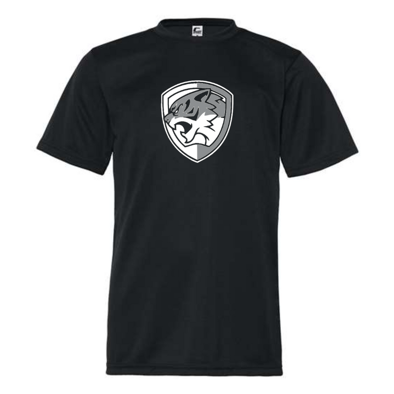 Silvercat Two Color Logo Performance Tee on Black-YOUTH-Lemons and Limes Boutique