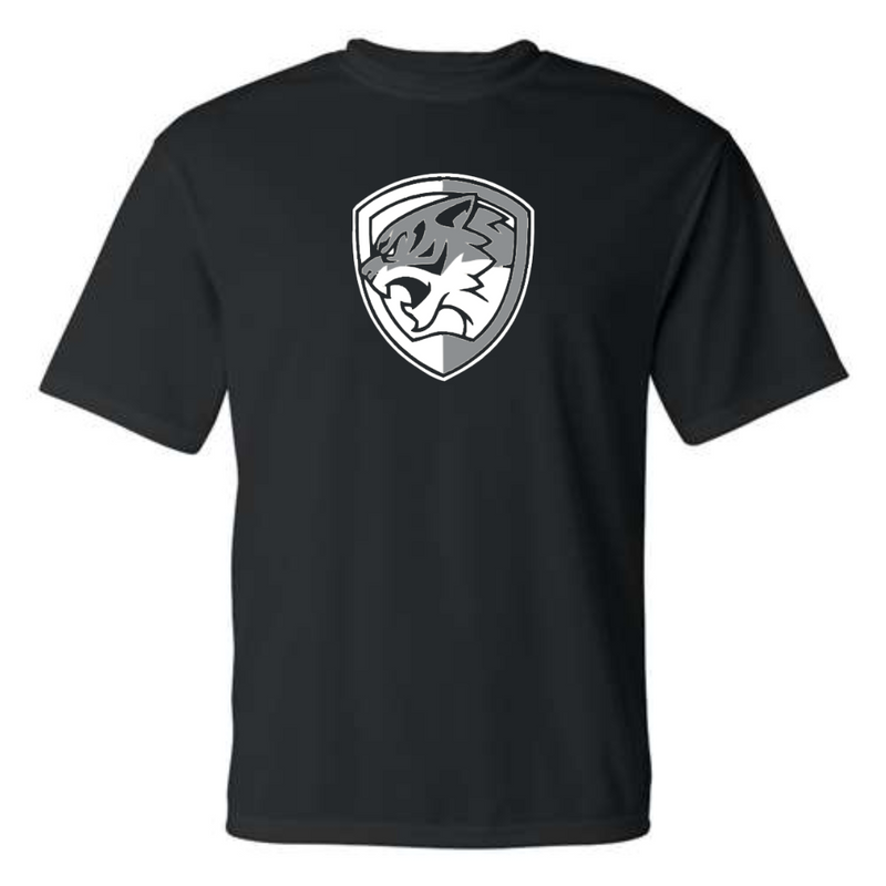 Silvercat Two Color Logo Performance Tee on Black-Adult-Lemons and Limes Boutique