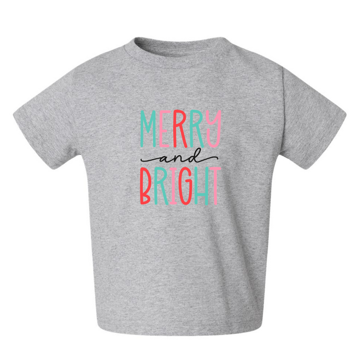 Merry & Bright Gray T-Shirt-TODDLER--Lemons and Limes Boutique