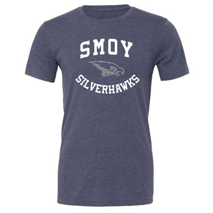 Vintage Two Color SMOY Silverhawks T-Shirt on Heather Navy - Unisex-Lemons and Limes Boutique