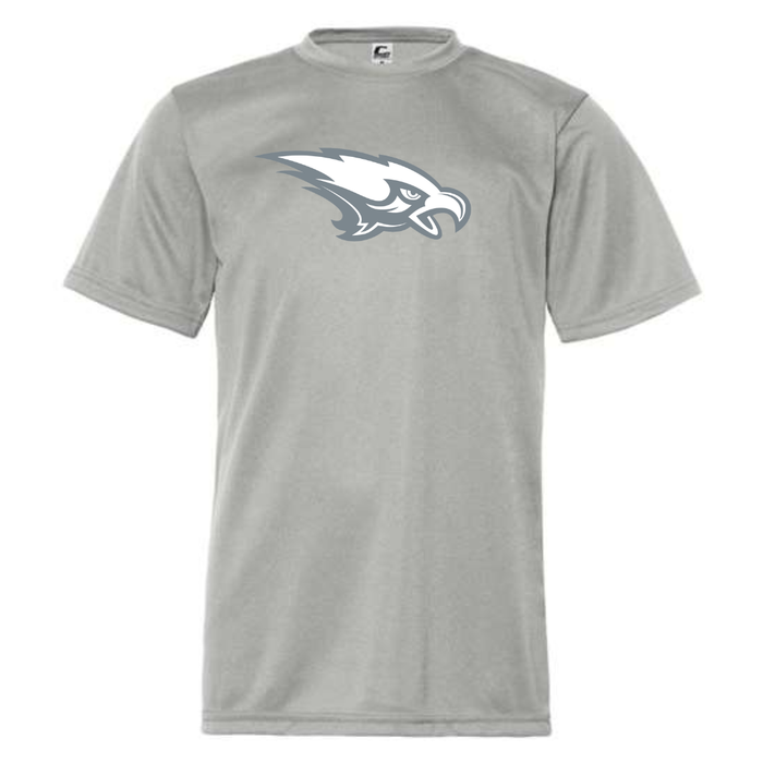 Silverhawk Two Color Logo on Performance Short Sleeve Tee Grey - Youth-Lemons and Limes Boutique