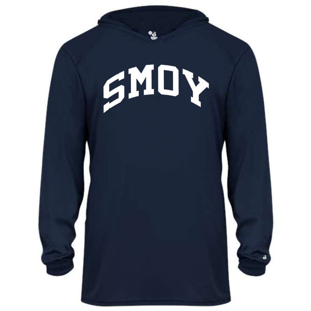 SMOY Performance Long Sleeve Hoodie on Navy-YOUTH-Lemons and Limes Boutique