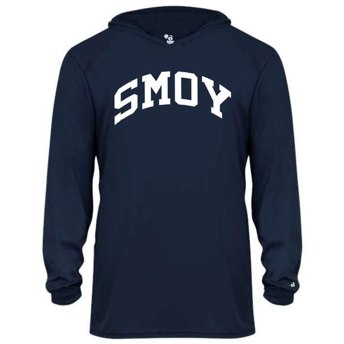SMOY Performance Long Sleeve Hoodie on Navy-YOUTH-Lemons and Limes Boutique