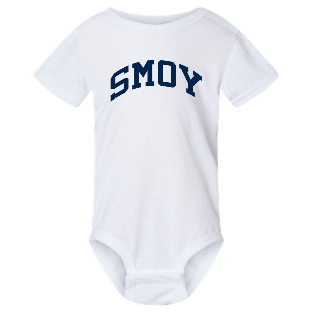 SMOY Navy Short Sleeve Body Suit on White--Lemons and Limes Boutique