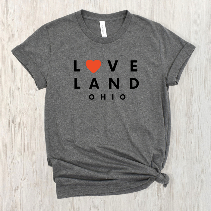 Loveland Ohio Heart T-Shirt-Lemons and Limes Boutique
