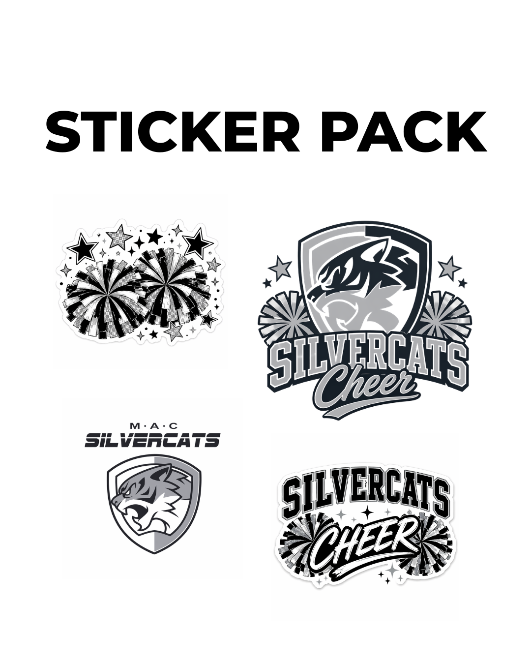 Silvercats Cheer Sticker Pack