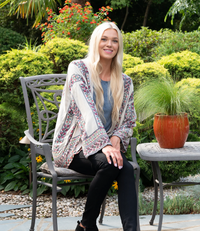 Boho Floral Short Kimono in Beige-Lemons and Limes Boutique