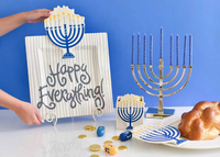 Blue Menorah Big Attachment by Happy Everything-Lemons and Limes Boutique