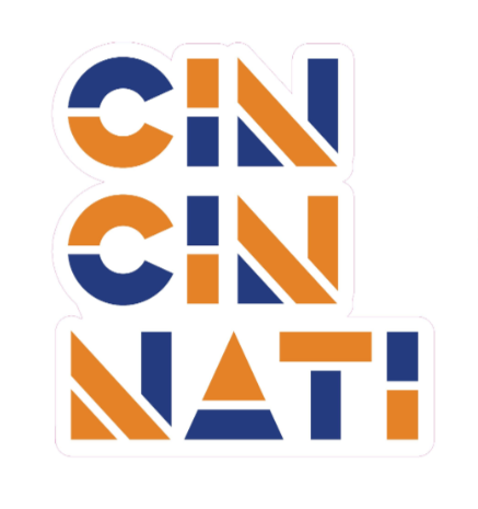 Cincinnati Orange and Blue Sticker--Lemons and Limes Boutique