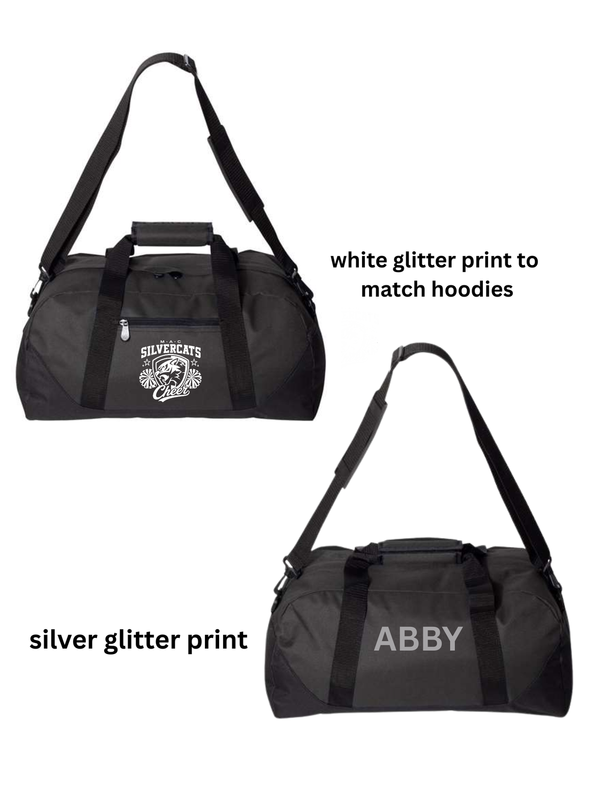 Silvercats Cheer Personalized Duffle