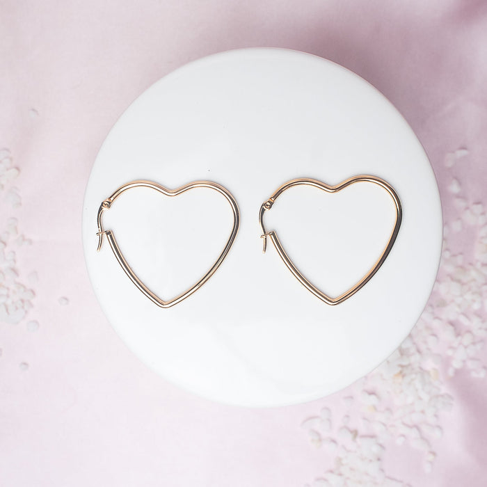 40mm Heart Hoops in Gold--Lemons and Limes Boutique