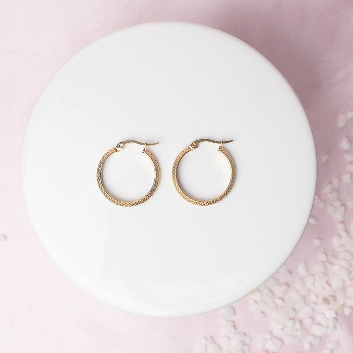 Alexis Textured Hoop in Gold-Lemons and Limes Boutique