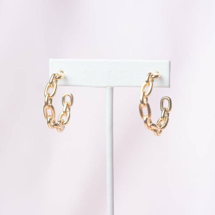 Amelia Chain Hoops in Gold--Lemons and Limes Boutique