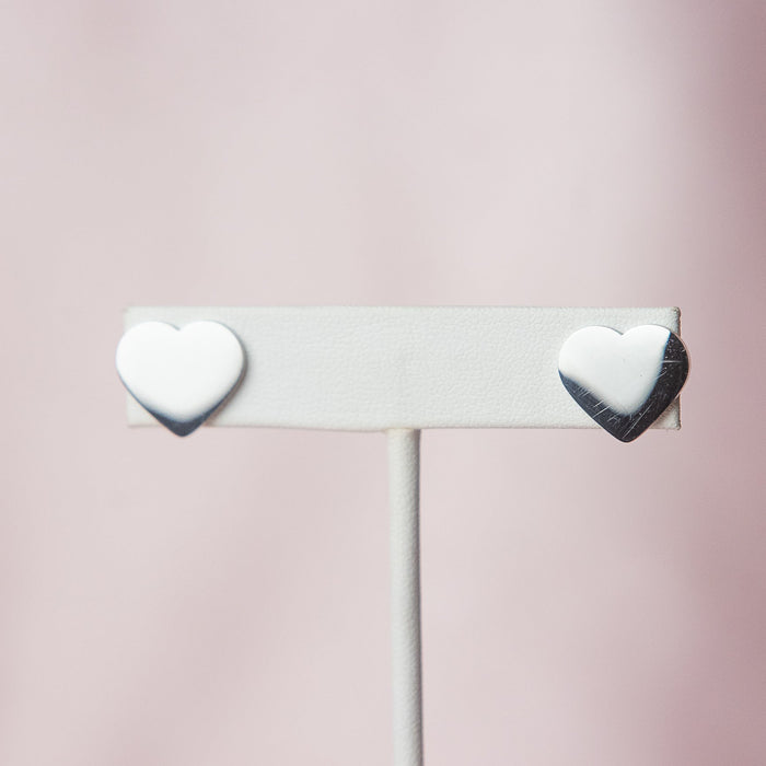 Luxe Heart Studs in Stainless Steel--Lemons and Limes Boutique