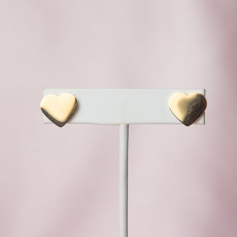 Luxe Heart Studs in Gold--Lemons and Limes Boutique