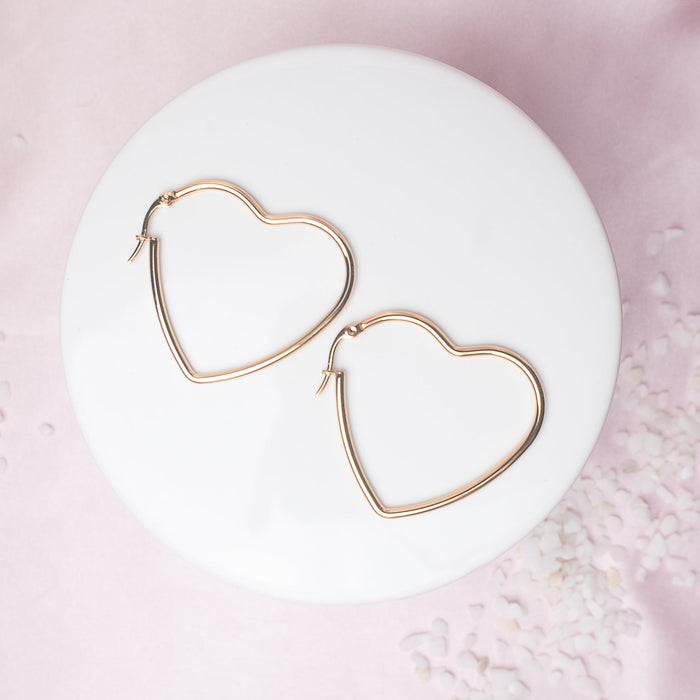 40mm Heart Hoops in Gold--Lemons and Limes Boutique