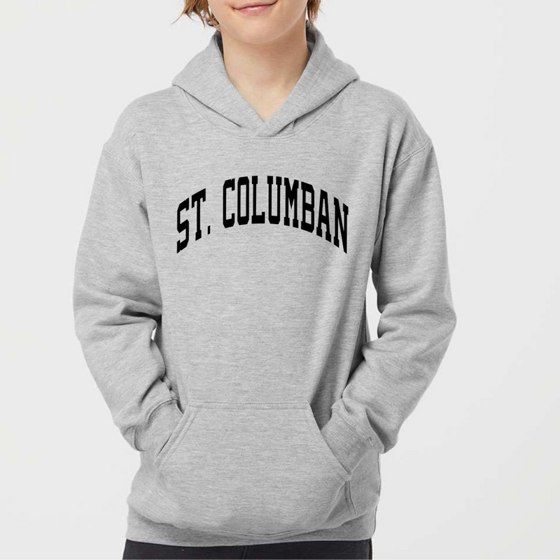 Saint Columban Curved Hoodie (multiple colors)-YOUTH--Lemons and Limes Boutique