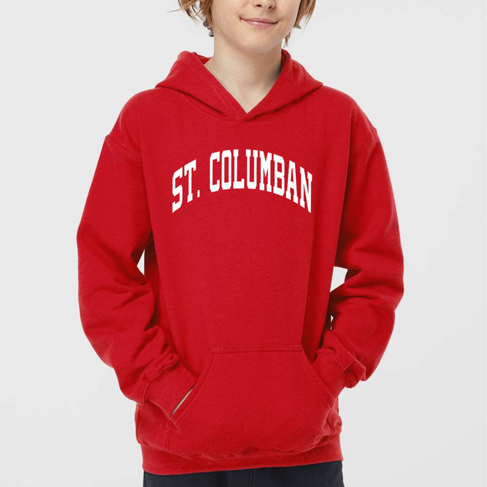 Saint Columban Curved Hoodie (multiple colors)-YOUTH--Lemons and Limes Boutique