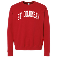 Saint Columban Curved White Sweatshirt (multiple colors available)-Red-Adult Small-Lemons and Limes Boutique