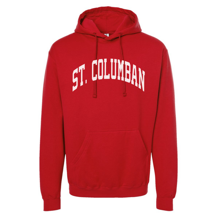 Saint Columban Curved Hoodie (multiple colors available)- Adult-Red-XSmall-Lemons and Limes Boutique