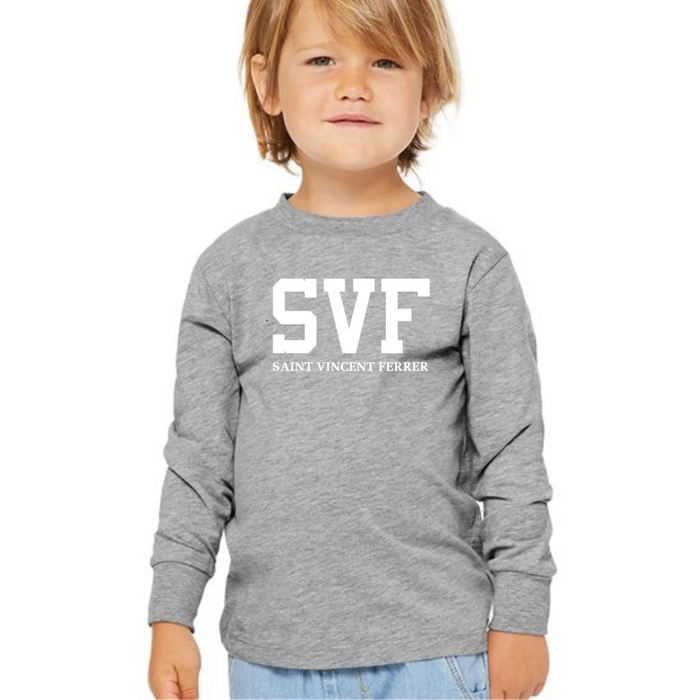 SVF Block Green Long Sleeve T-Shirt on Athletic Gray-TODDLER-Lemons and Limes Boutique