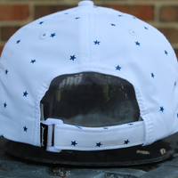 Stars Dad Hat White with Blue Stars and Red Cincy Logo by The Cincy Hat-Lemons and Limes Boutique