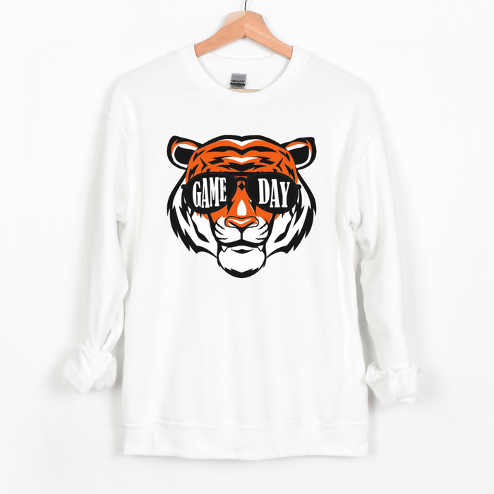 Game Day Tiger Crewneck Sweatshirt on White--Lemons and Limes Boutique