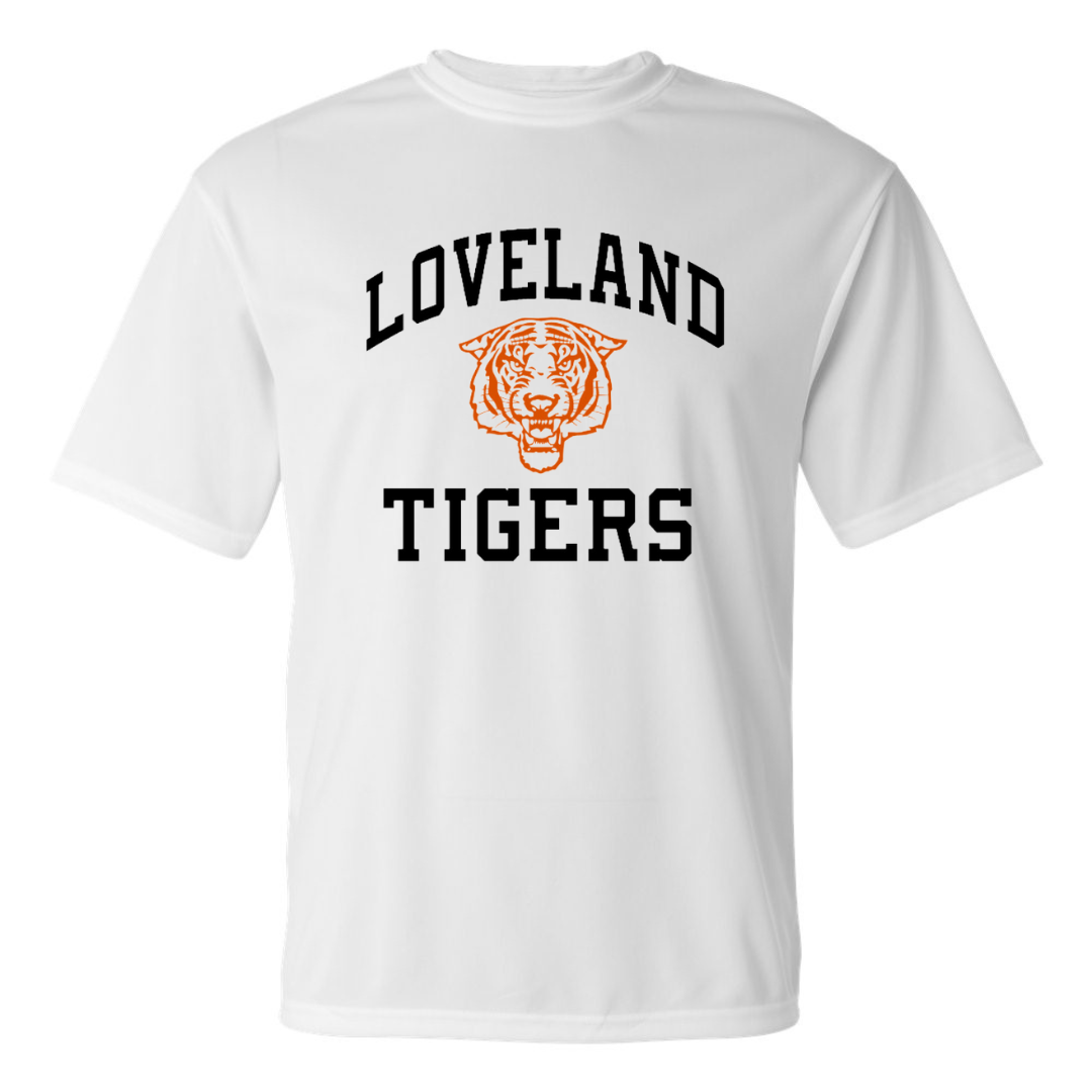 Vintage Loveland Tigers Performance T-Shirt on White--Lemons and Limes Boutique
