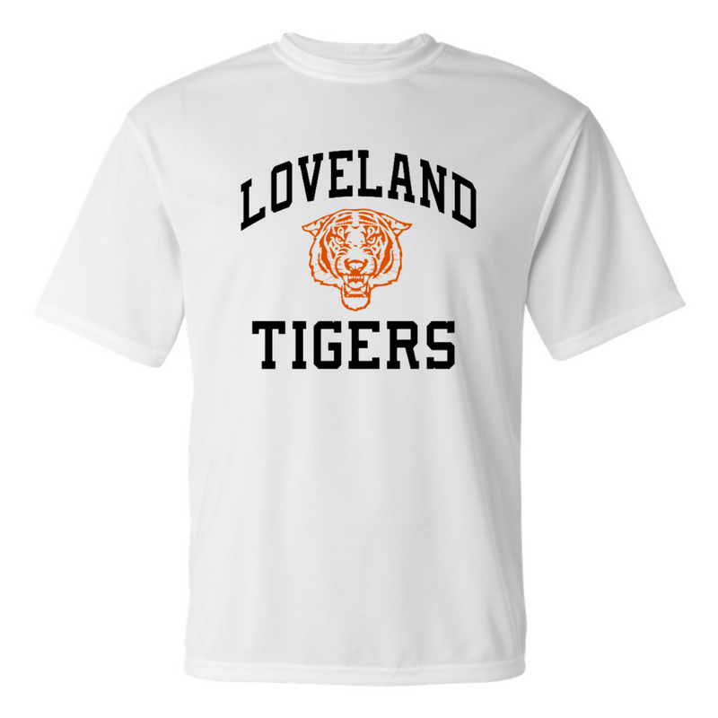 Vintage Loveland Tigers Performance T-Shirt on White--Lemons and Limes Boutique