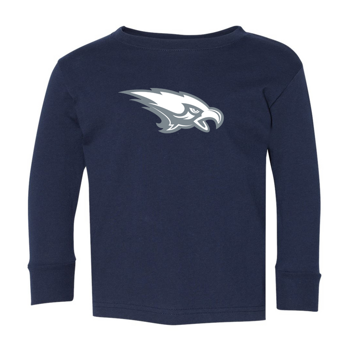 Two Color Silverhawk Long Sleeve Tee on Navy-TODDLER--Lemons and Limes Boutique