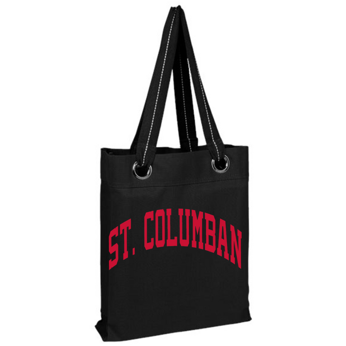 Curved St Columban Grommet Canvas Tote in Black-Lemons and Limes Boutique