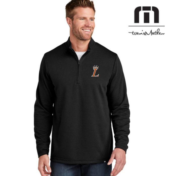 Embroidered Loveland Travis Matthew Quarter Zip in Black-Lemons and Limes Boutique