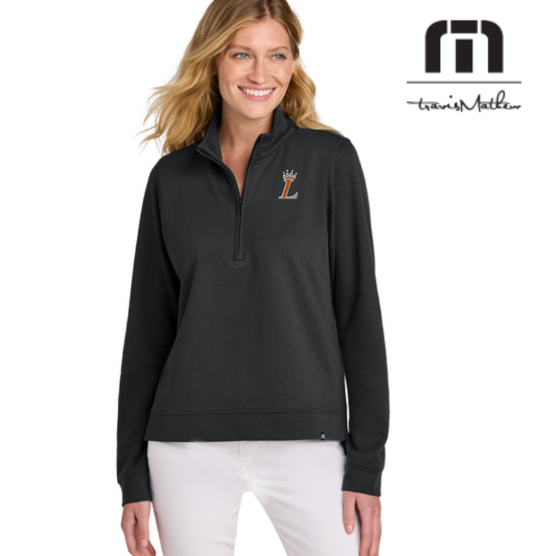 Embroidered Loveland Women's Travis Matthew 1/4 Zip in Black-Lemons and Limes Boutique