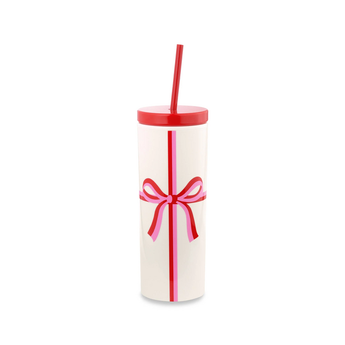 Acrylic Tumbler with Straw, Candy Bow Kate Spade--Lemons and Limes Boutique