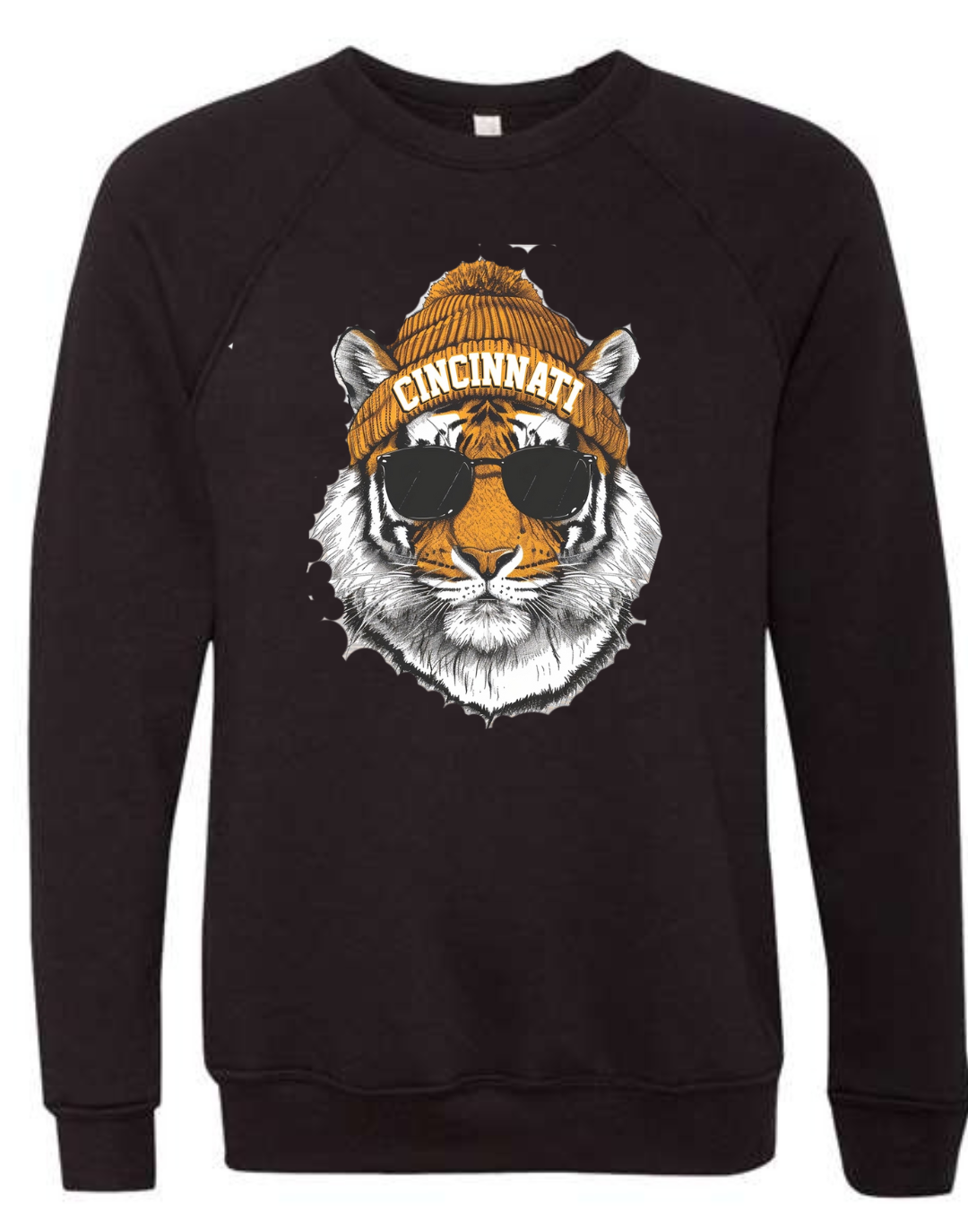 CIncinnati Tiger Beanie Black Crewneck-Lemons and Limes Boutique