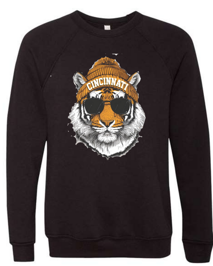 CIncinnati Tiger Beanie Black Crewneck-Lemons and Limes Boutique
