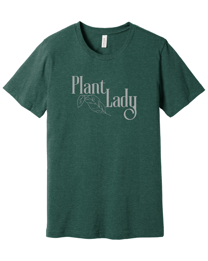 Plant Lady on Heather Forest Green T-Shirt
