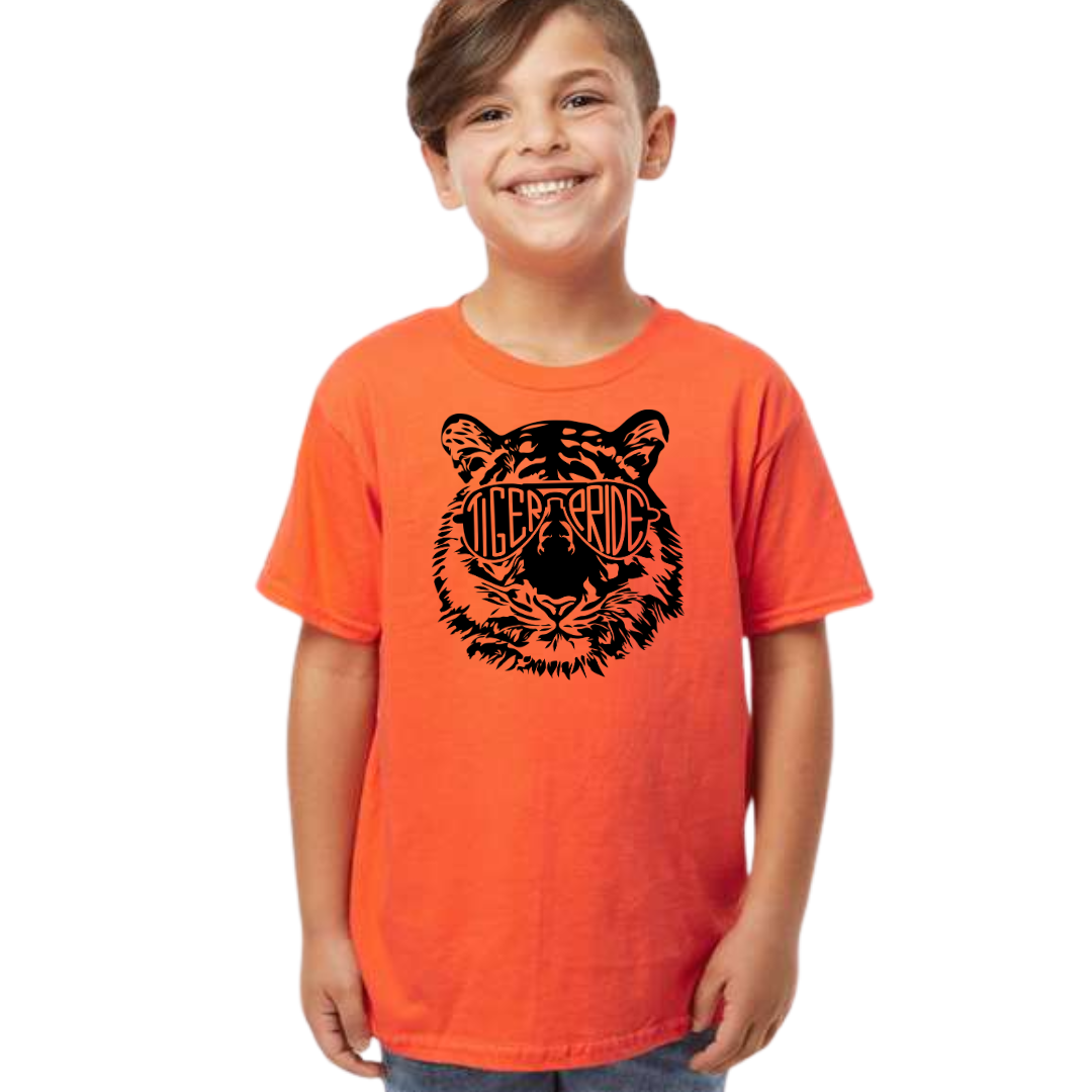 Tiger Pride T-Shirt on Orange-YOUTH-Lemons and Limes Boutique