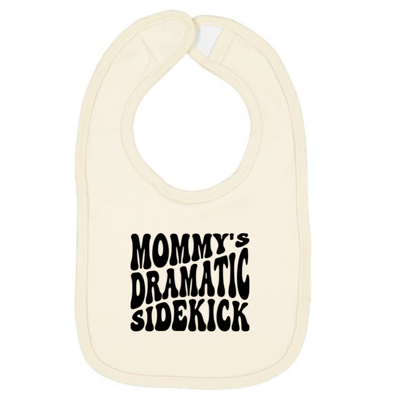 Mommy's Dramatic Sidekick Baby Bib in Ivory--Lemons and Limes Boutique