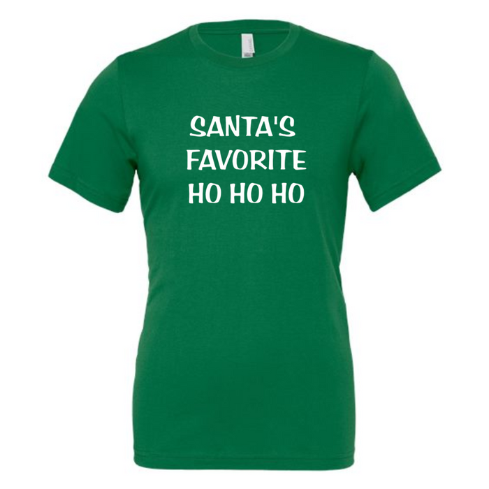 Santa's Favorite HO HO HO T-Shirt on Green-Lemons and Limes Boutique