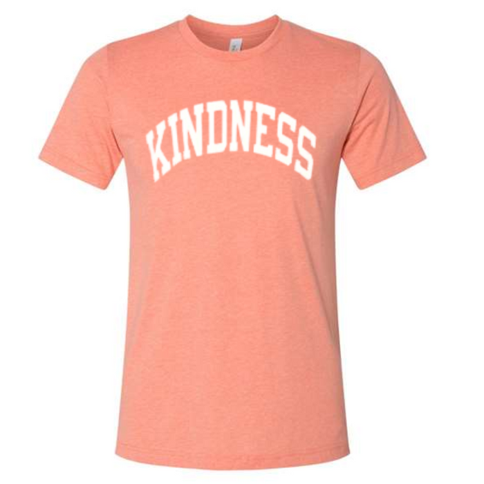 Kindness Curve T-Shirt on Heathered Sunset--Lemons and Limes Boutique