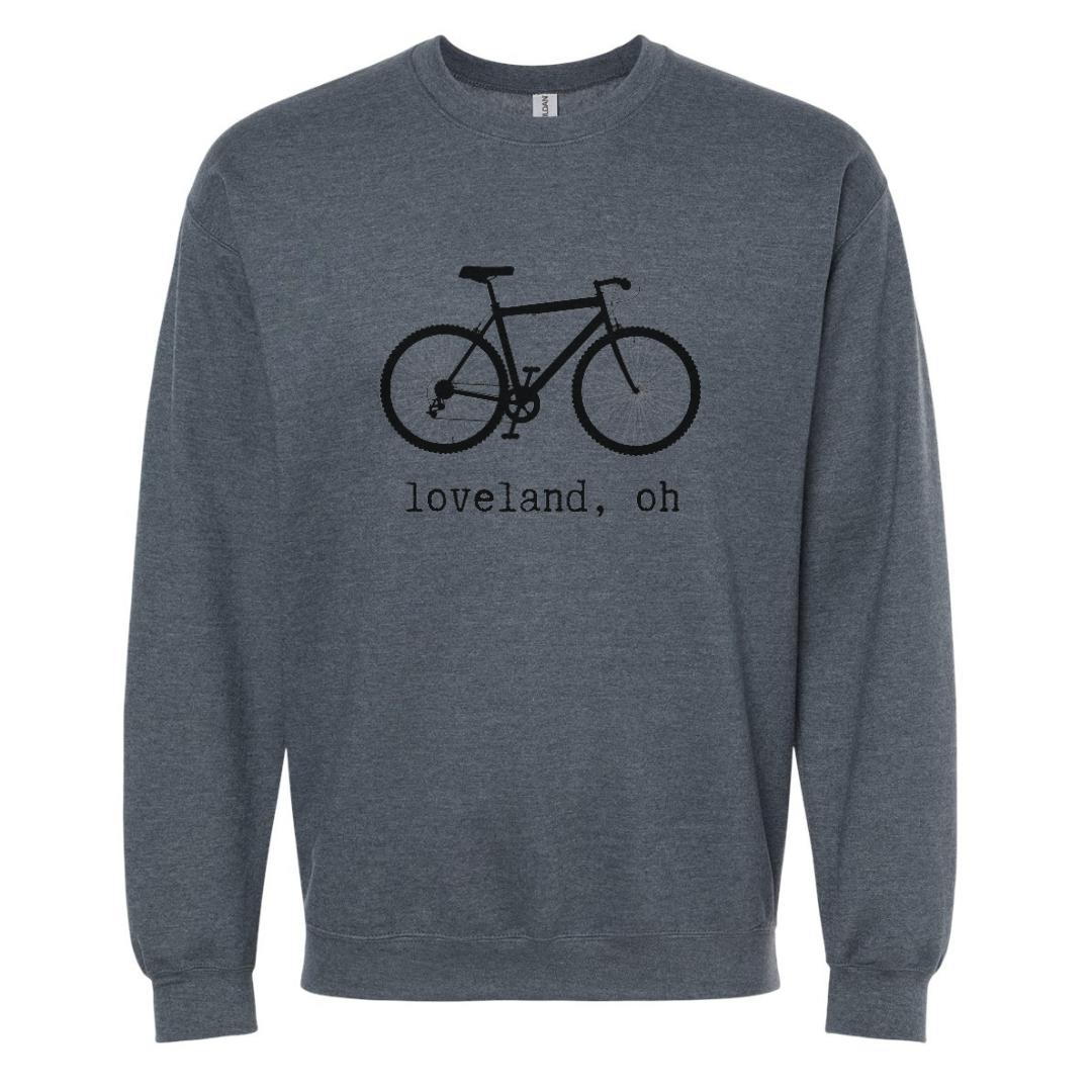 Loveland OH Bike Sweatshirt on Navy--Lemons and Limes Boutique